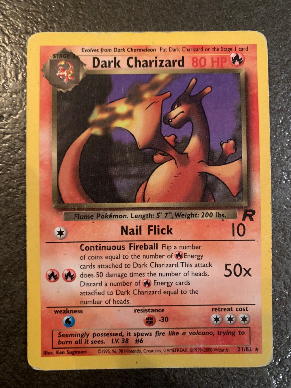 Dark charizard rare non holo, Hobby en Vrije tijd, Verzamelkaartspellen | Pokémon, Ophalen of Verzenden, Zo goed als nieuw