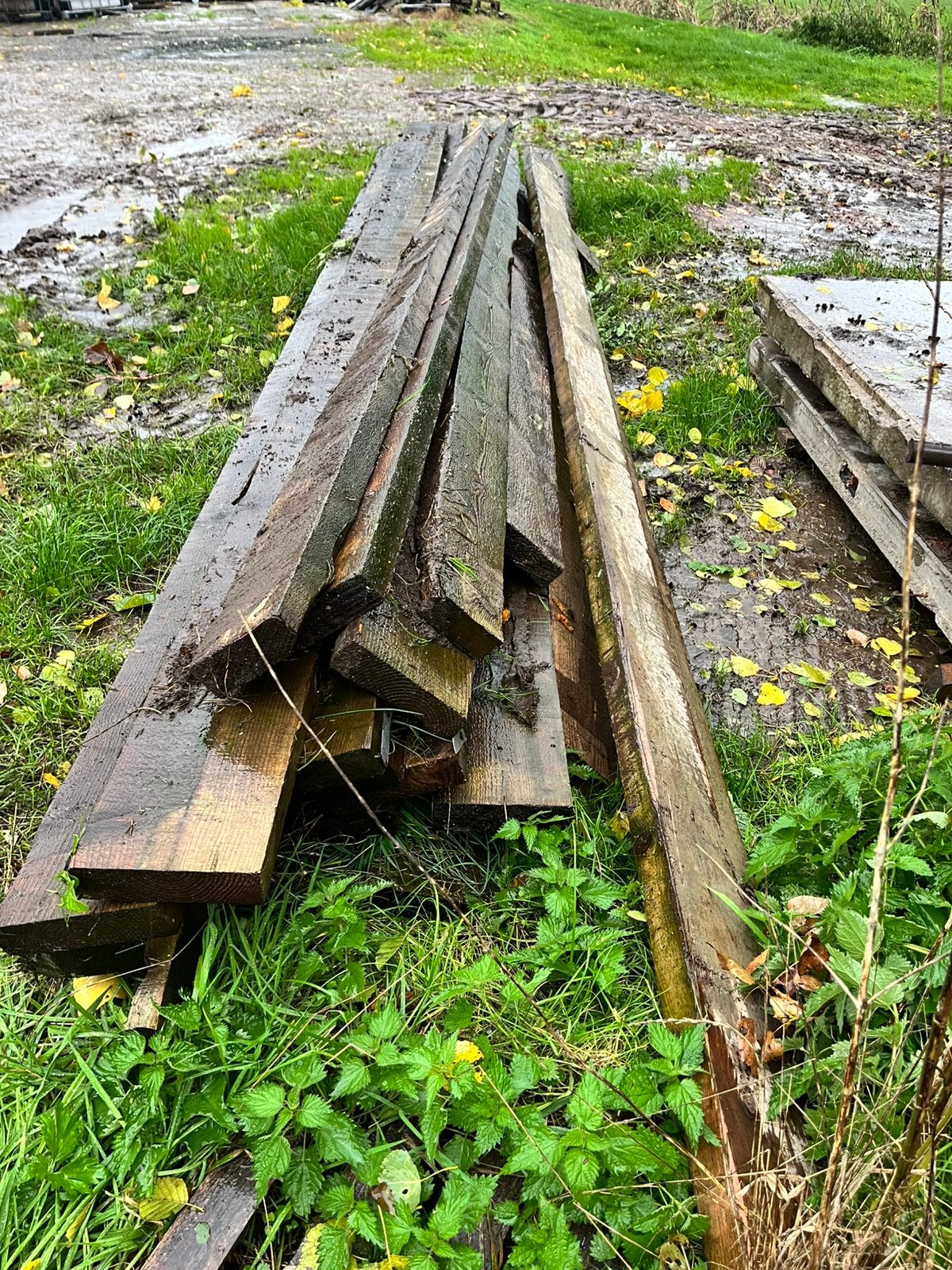 Houten balken, Tuin en Terras, Ophalen, Gebruikt, Balken