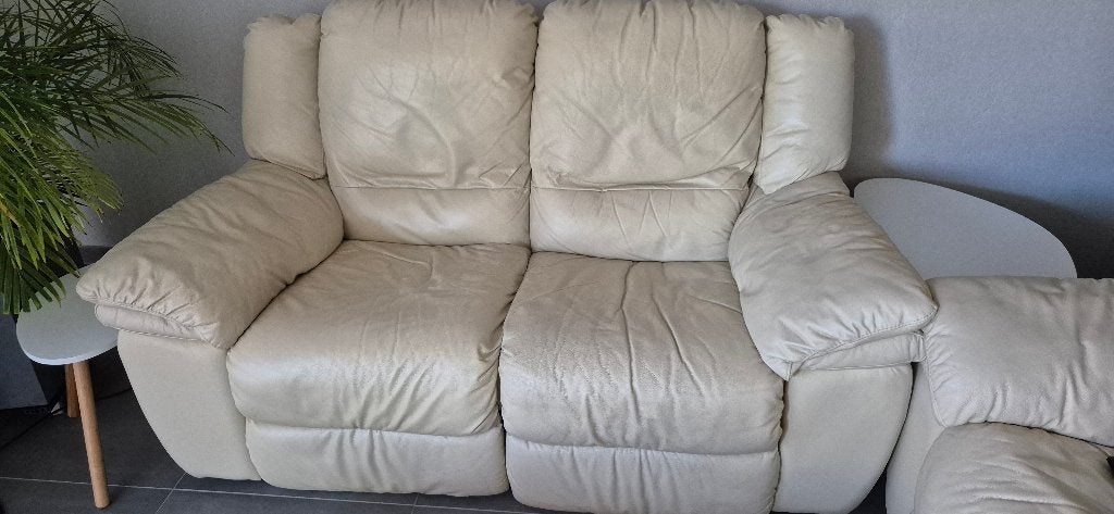 salon in leder, Huis en Inrichting, Ophalen, Gebruikt, 100 tot 125 cm, Klassiek