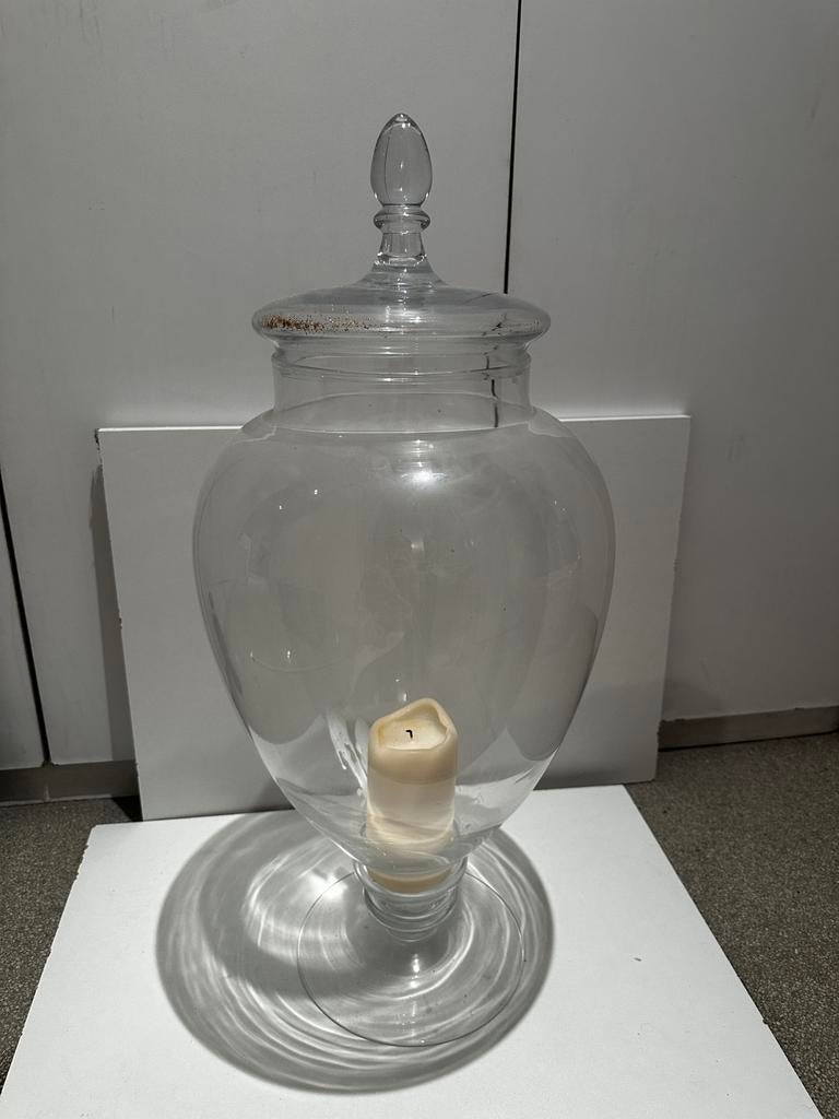 Grand bougeoir ou vase en verre, Enlèvement, Utilisé, Chandelier