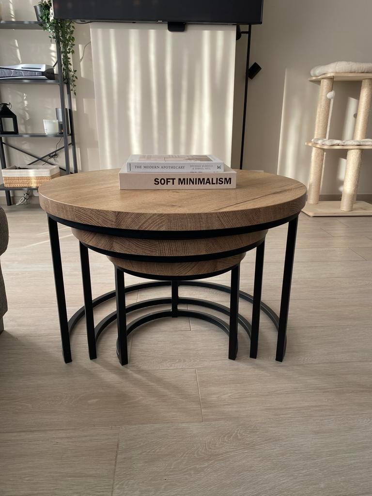 Set salontafel(s) , eettafel + 4 stoelen. Prijs bespreekbaar, Ophalen, Zo goed als nieuw