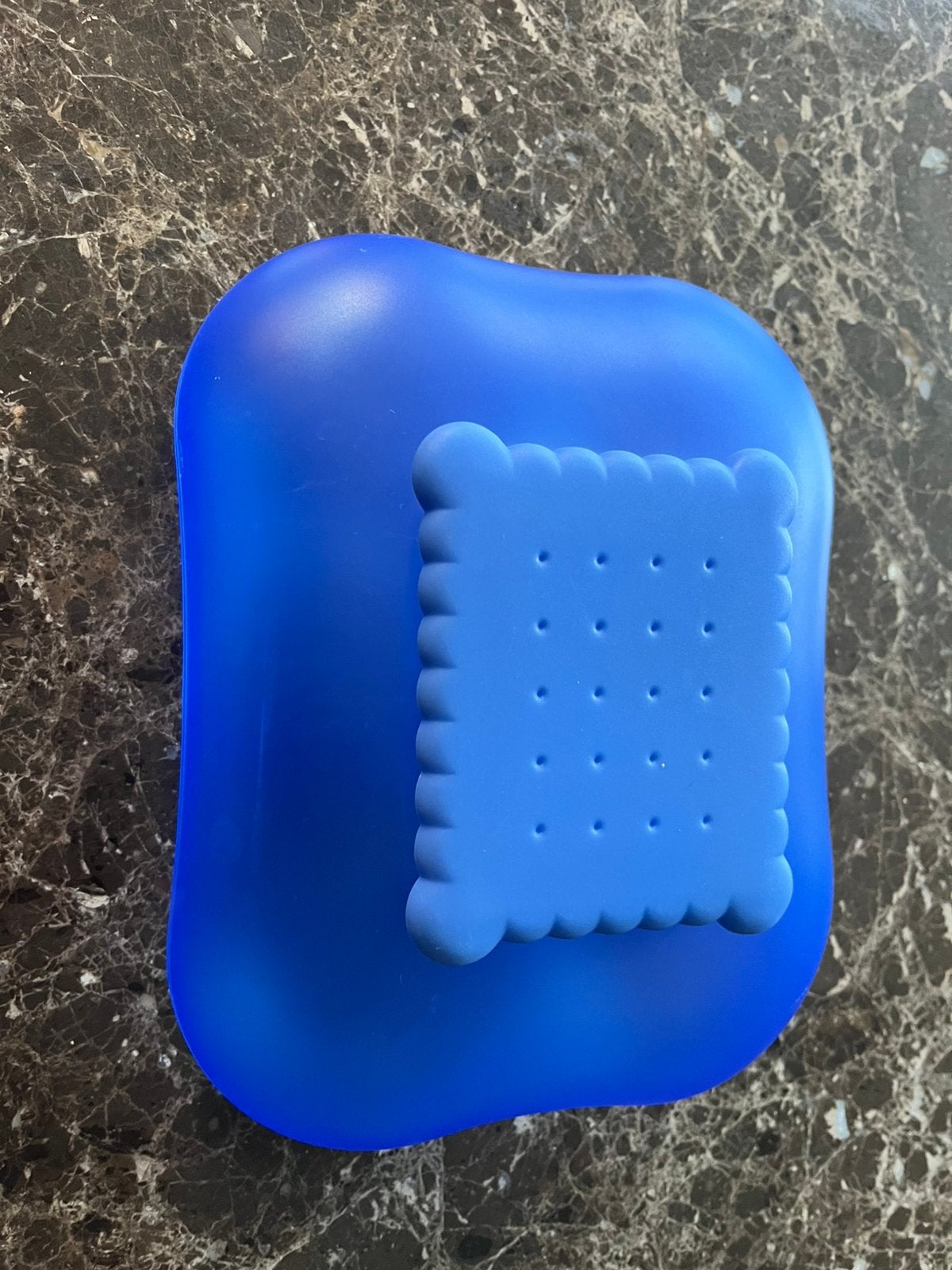 Alessi Mary biscuit koekjestrommel turquoise, Huis en Inrichting, Gebruikt, Kunststof, Ophalen of Verzenden, Voorraadpot