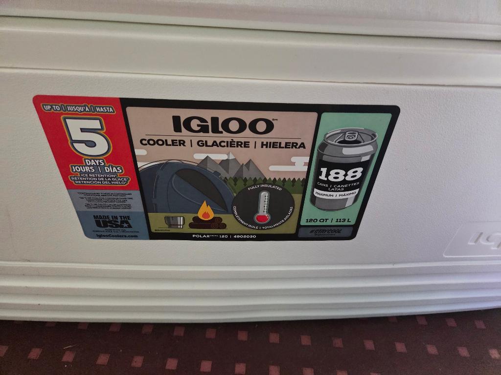 Igloo cooler polar 120, Caravanes & Camping, Glacières, Neuf, Enlèvement, Élément de refroidissement, Glacières