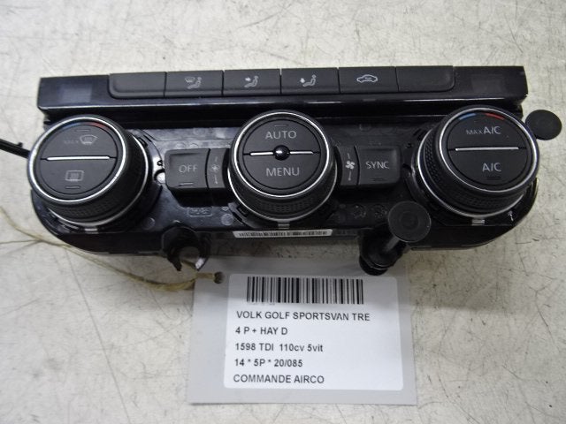 BEDIENINGSPANEEL AIRCO Golf Sportsvan (AUVS) (5G0907044AF), Gebruikt, Volkswagen, Volkswagen AG, Kundenbetreuung@volkswagen.de