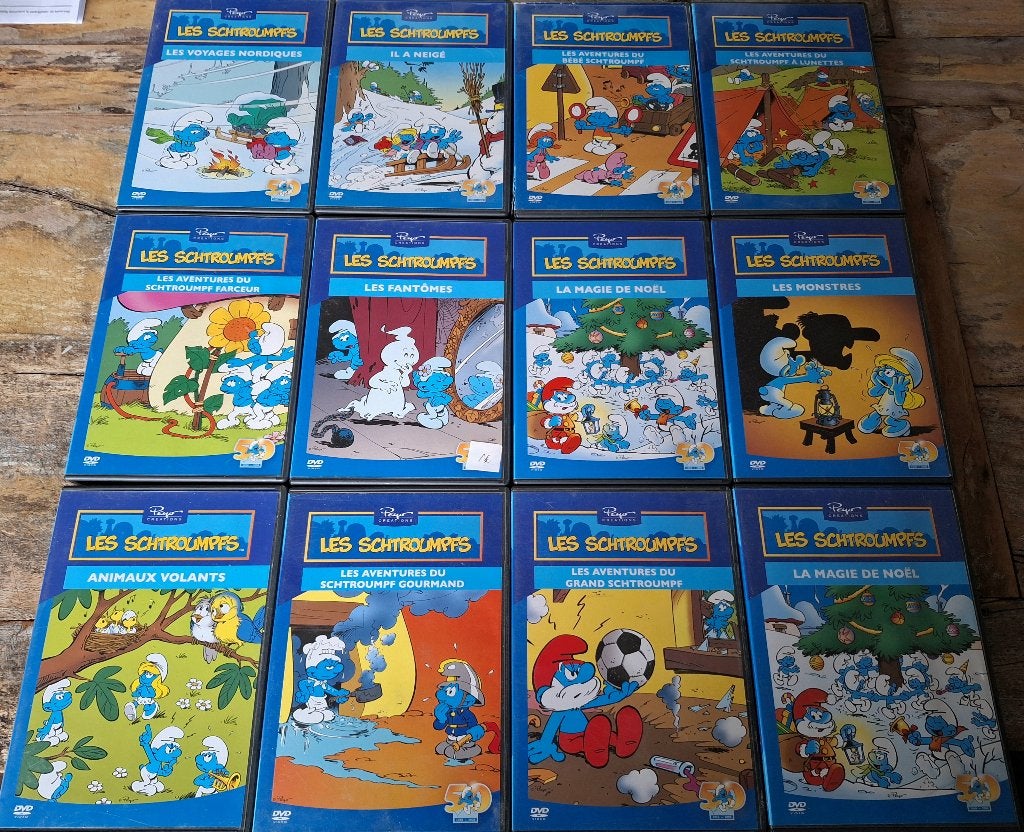 Lot 23 x Dvd - Les Schtroumpfs - Version Française, CD & DVD, Série télévisée, Enlèvement ou Envoi, Tous les âges, Comprend un livret