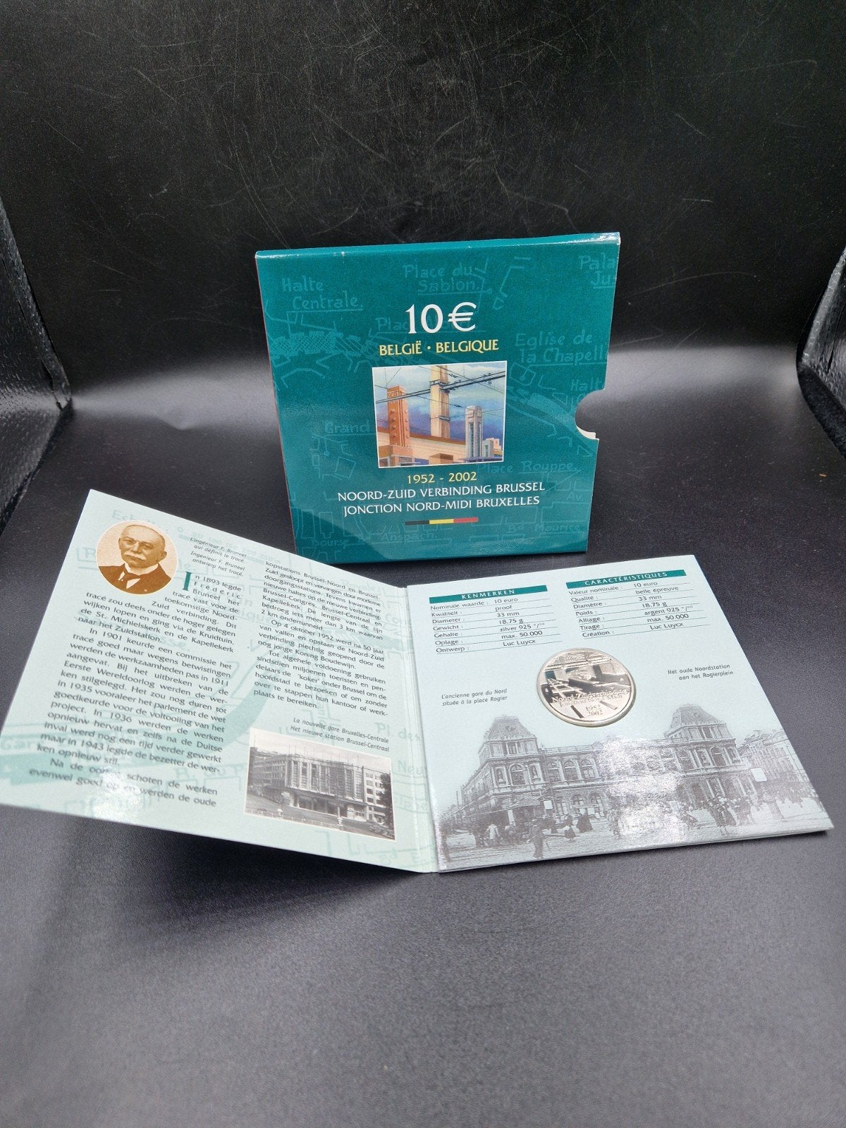 10 euro zilveren munt noord zuid verbinding 2002, Postzegels en Munten, Ophalen of Verzenden, 10 euro
