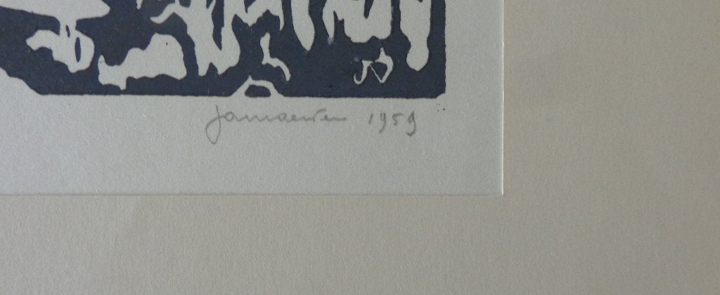 JAN VAERTEN / LOT 3 STUKS / LINOSNEDE / 65x50cm / SIG 1959, Gesigneerd, Ophalen of Verzenden, Linosnede