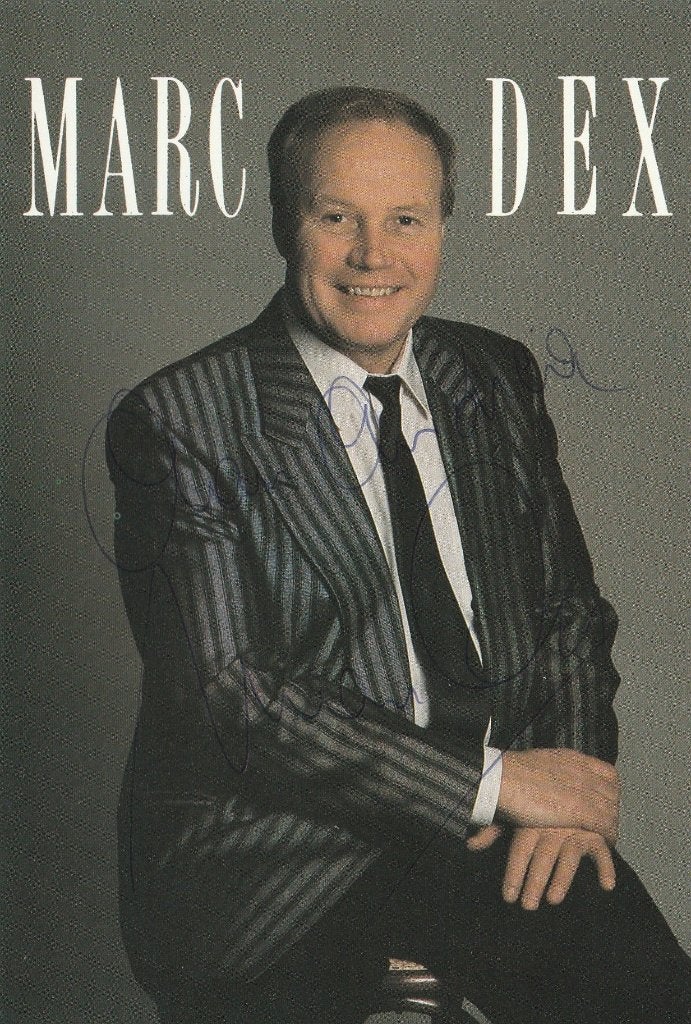 Marc Dex - foto met handtekening - 1993, Verzamelen, Ophalen of Verzenden, Zo goed als nieuw, Foto of Kaart, Gesigneerd