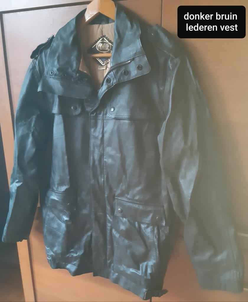 Donker bruin lederen vest, Ophalen, Bruin
