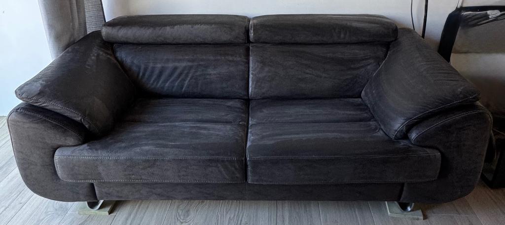 Gratis: 2-zit sofa in bruin/grijs Gazelleleer, Huis en Inrichting, Zetels | Zetels, Ophalen, Gebruikt, 100 tot 125 cm, 150 tot 200 cm