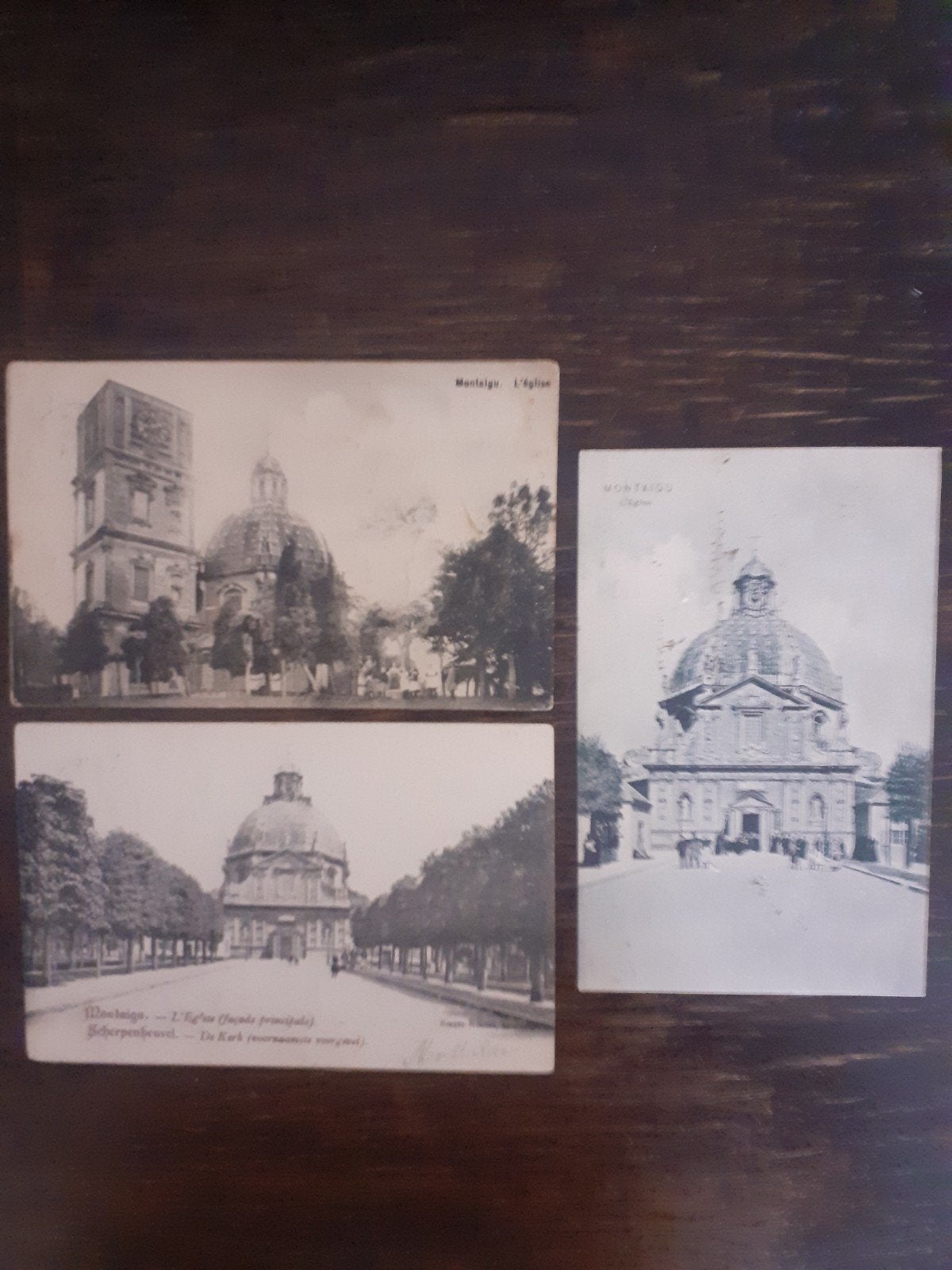 3 postkaarten Scherpenheuvel Montaigu Basiliek, Collections, Envoi, Avant 1920, Affranchie, Brabant Flamand
