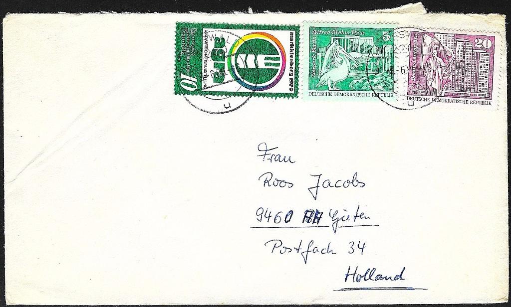 1986 - DDR - Cover + Michel 2428+2483+2485 + GREIFSWALD, Verzenden, DDR, Gestempeld