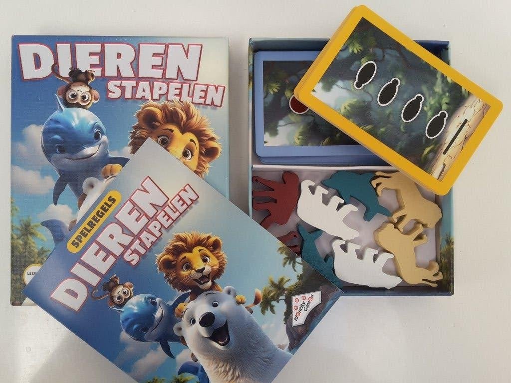 Dieren stapelen, als nieuw, 2 spelers, 4+, + 1 gratis promo, Ophalen of Verzenden, Zo goed als nieuw, Identity Games
