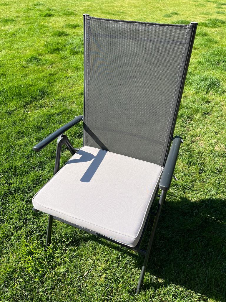 Set van 4 verstelbare tuinstoelen, Jardin & Terrasse, Chaises de jardin, Enlèvement, Utilisé, Aluminium, Ajustable