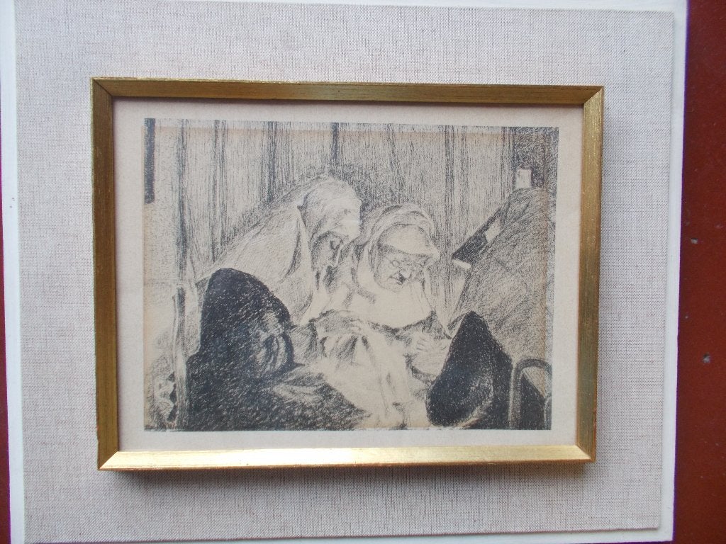 Twee Lithos.Anna De Weert., Antiek en Kunst, Ingelijst, Ophalen