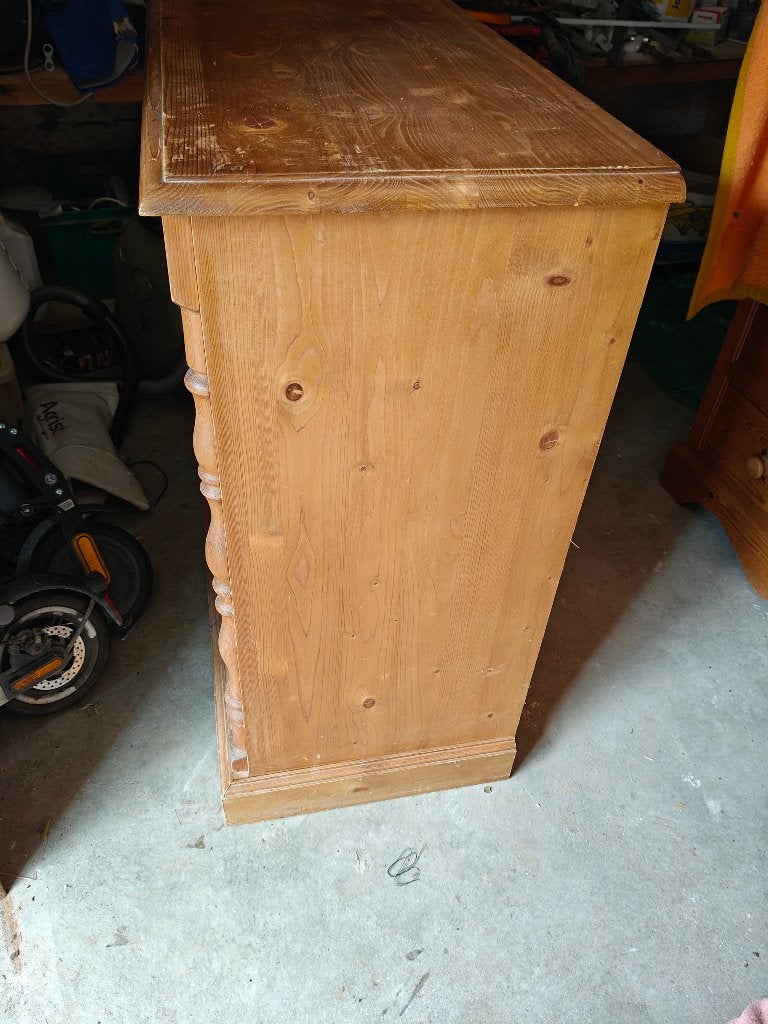 grenen kast met lades, Ophalen