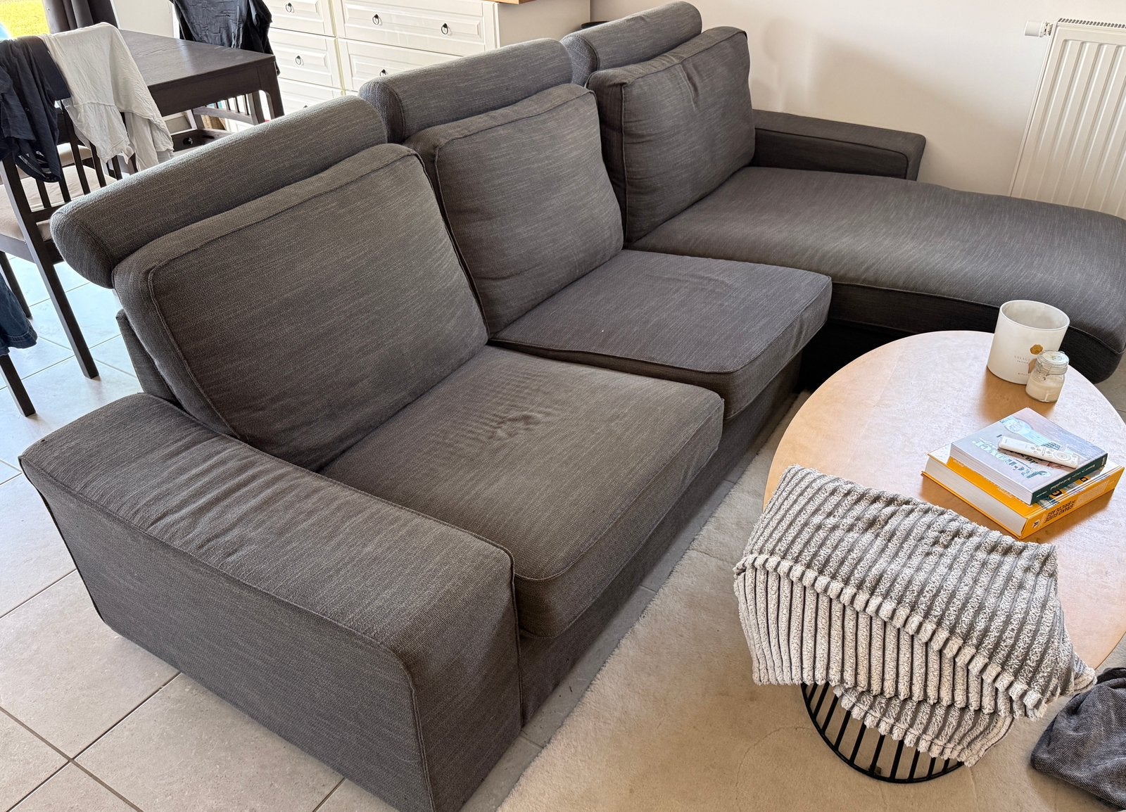 CANAPÉ GRIS FONCÉ IKEA, Huis en Inrichting, Zetels | Complete zithoeken, Gebruikt, Ophalen