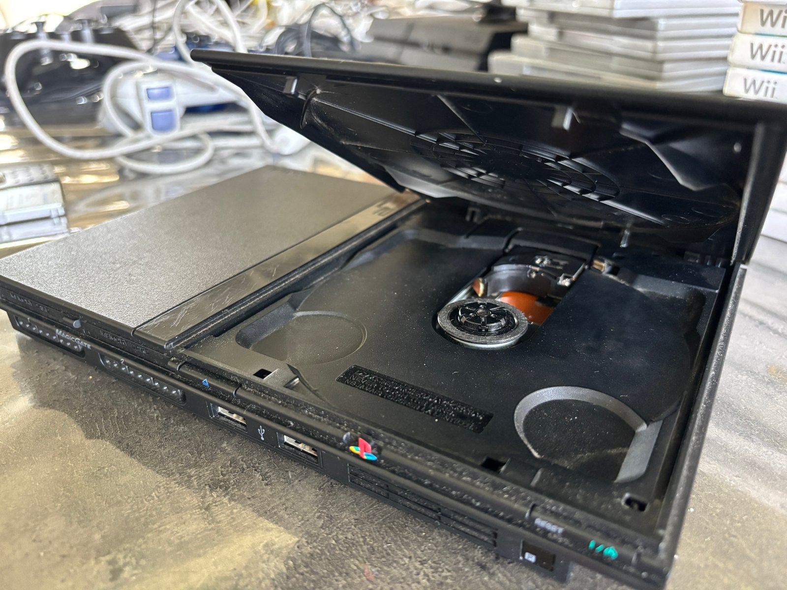 Playstation 2 volledige set, Games en Spelcomputers, Spelcomputers | Sony PlayStation 2, Ophalen, Gebruikt, Zwart, Met games