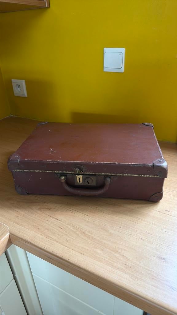 valise ancienne, fibre vulcanisée 38/26/11 cm, Enlèvement ou Envoi, Comme neuf
