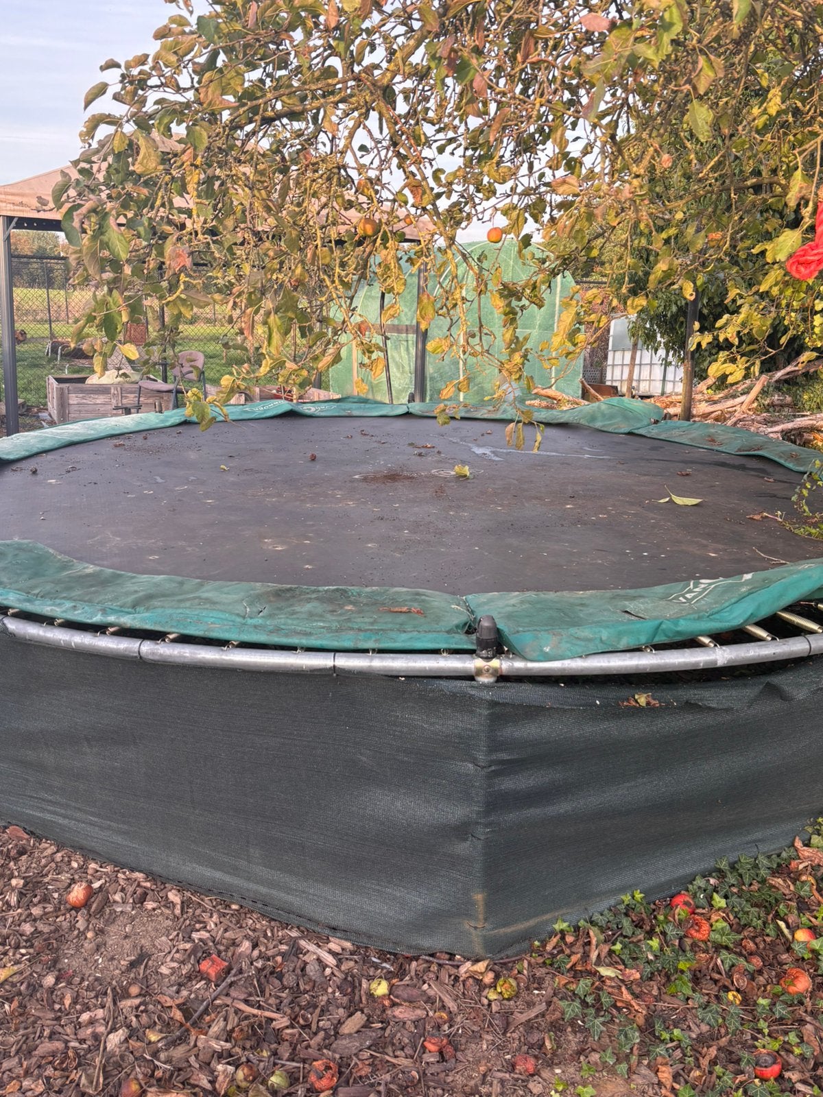 Grote trampoline  4 meter met beschermnet, Enlèvement, Utilisé