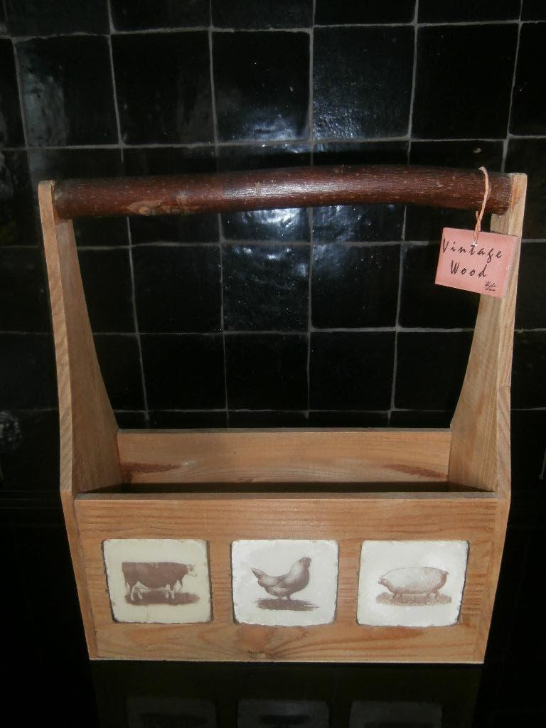 Houten drager 3 flessen, Ophalen of Verzenden, Zo goed als nieuw