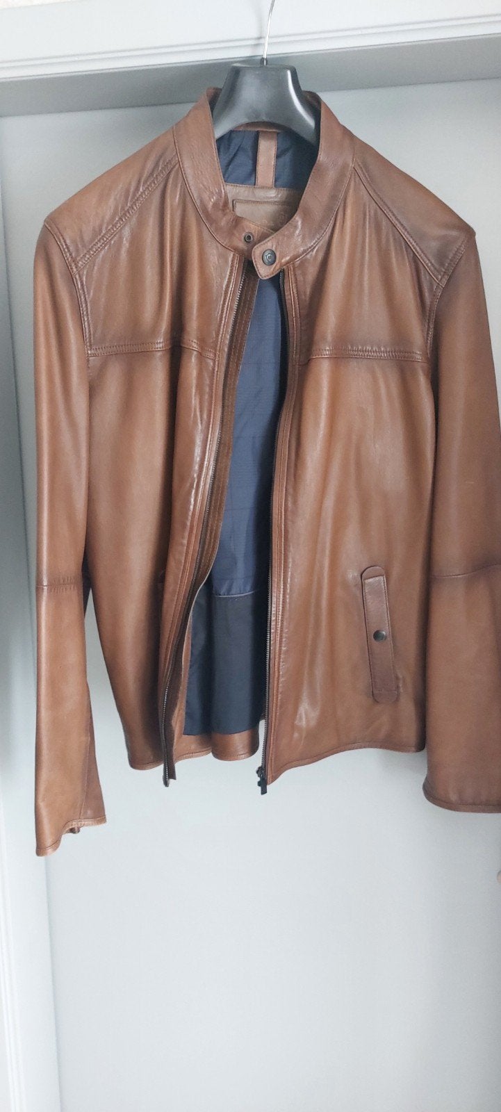 Veste en cuir XXL Massimo Dutti, Vêtements | Hommes, Costumes & Vestes, Enlèvement, Porté, Autres tailles, Brun