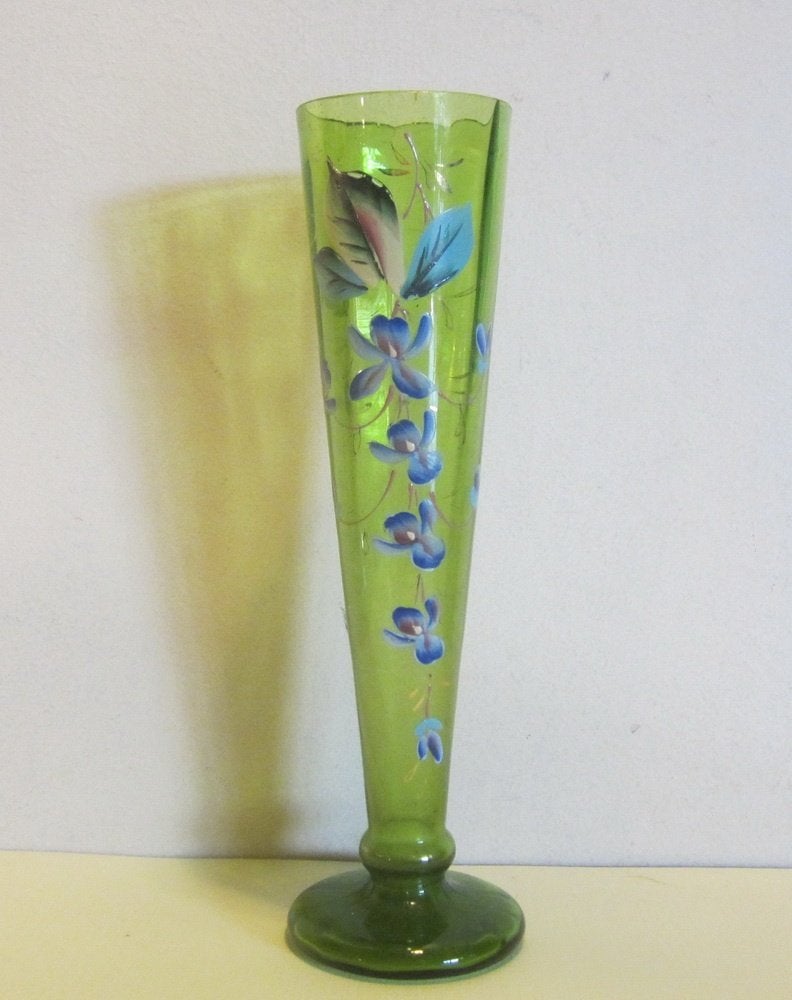 Vase Legras art nouveau ancien, flûte en émail ; vers 1910, Antiquités & Art, Envoi