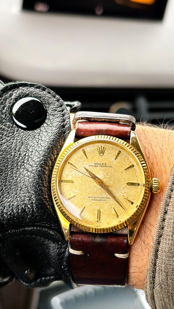 Rolex Oyster Perpetual Gold, Bijoux, Sacs & Beauté, Enlèvement ou Envoi, Or, Or, Rolex