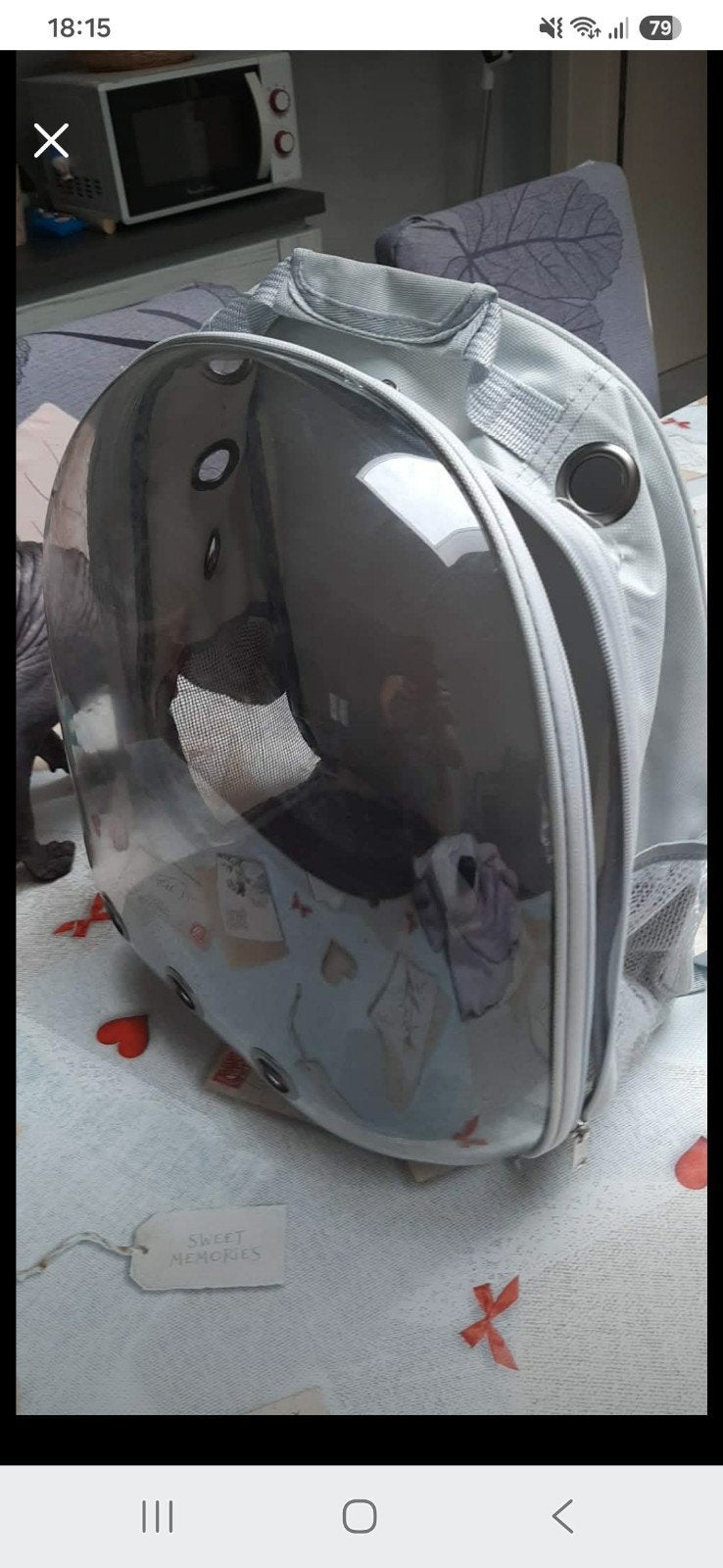 Vends sac à dos de transport pour animal de compagnie, Enlèvement