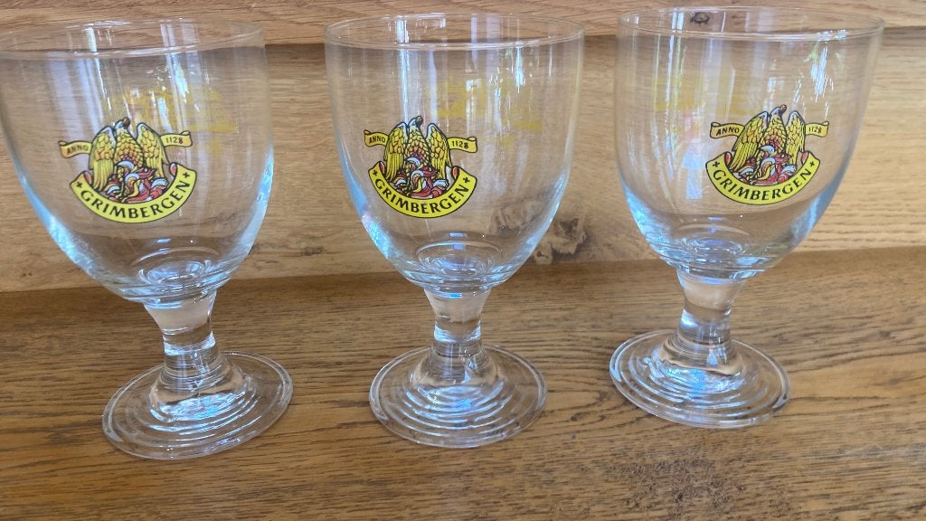 Grimbergen glazen, Ophalen of Verzenden, Zo goed als nieuw, Bierglas