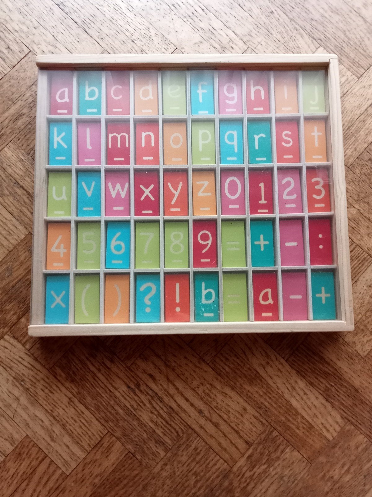 Houten kaartjes van letters en cijfers, Kinderen en Baby's, Ophalen of Verzenden, Rekenen