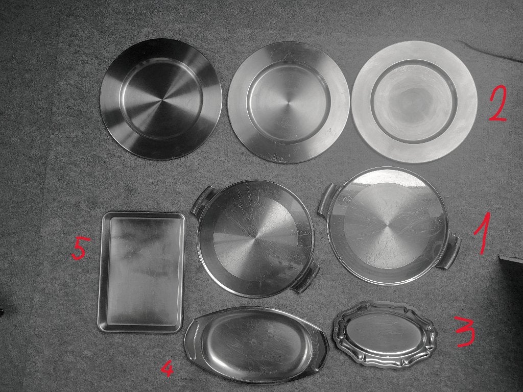 4 glazen schalen,8 inox schalen en 2 porseleinen schalen, Ophalen of Verzenden, Gebruikt