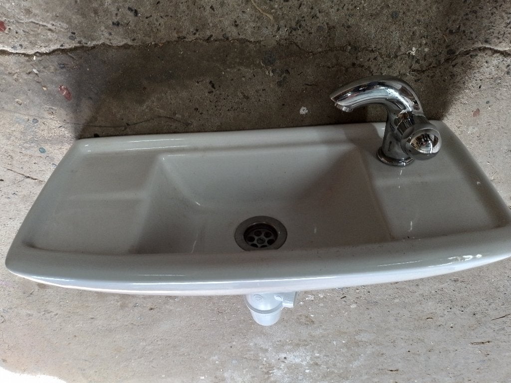 Witte wc lavabo, Ophalen, Gebruikt, 50 tot 100 cm, Minder dan 25 cm