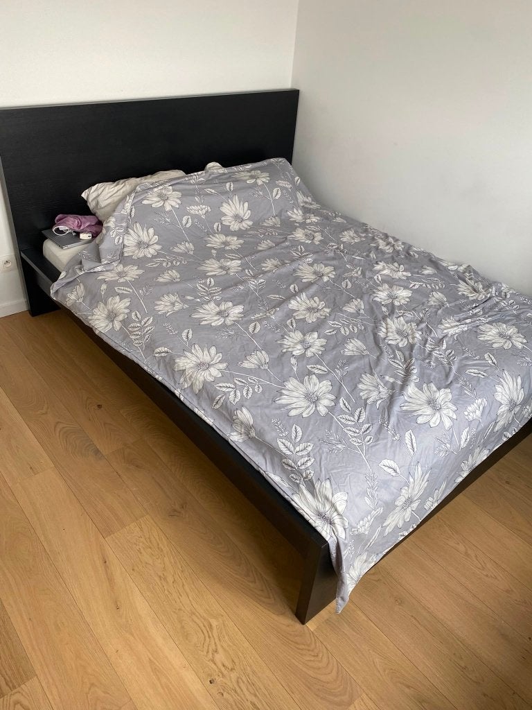 Lit IKEA MALM 160200 cm + matelas VESTERÖY, Maison & Meubles, Comme neuf, Enlèvement, 200 cm, Deux personnes