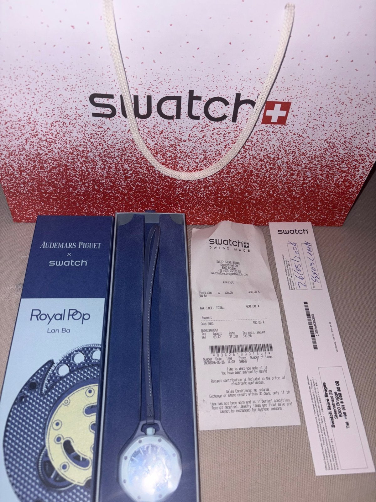 Swatch AP horloge | Origineel | Zeer mooi, Bijoux, Sacs & Beauté, Montres | Hommes, Enlèvement ou Envoi, Neuf, Swatch