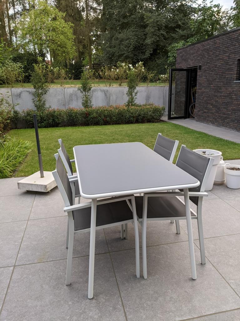 Witte aluminium tuintafel (ZONDER stoelen), Tuin en Terras, Ophalen, Nieuw, Rechthoekig, Aluminium
