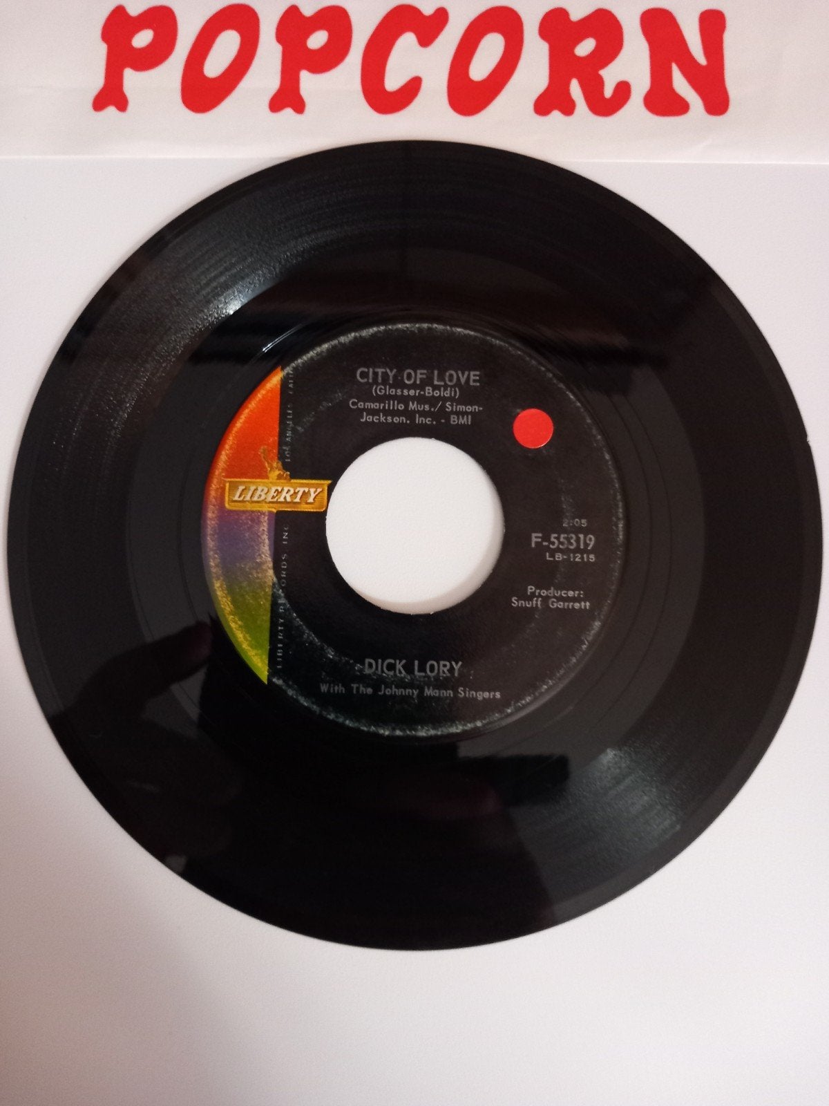 DICK LORY. CITY OF LOVE. OLDIES POP-CORN USA 45T, Enlèvement ou Envoi, Pop