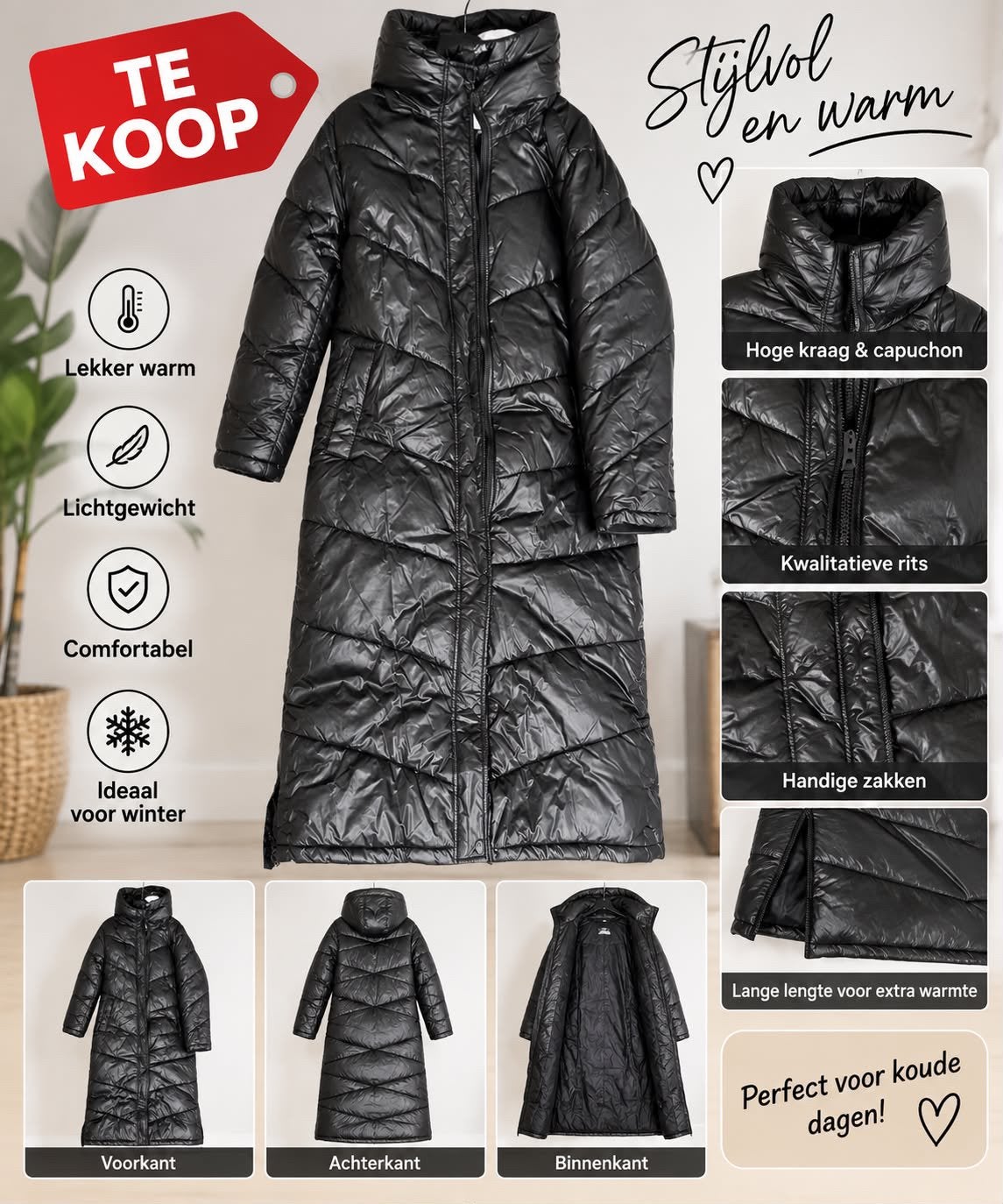 Veste d'hiver, Vêtements | Femmes, Vestes | Hiver, Enlèvement, Comme neuf, Taille 36 (S), Noir