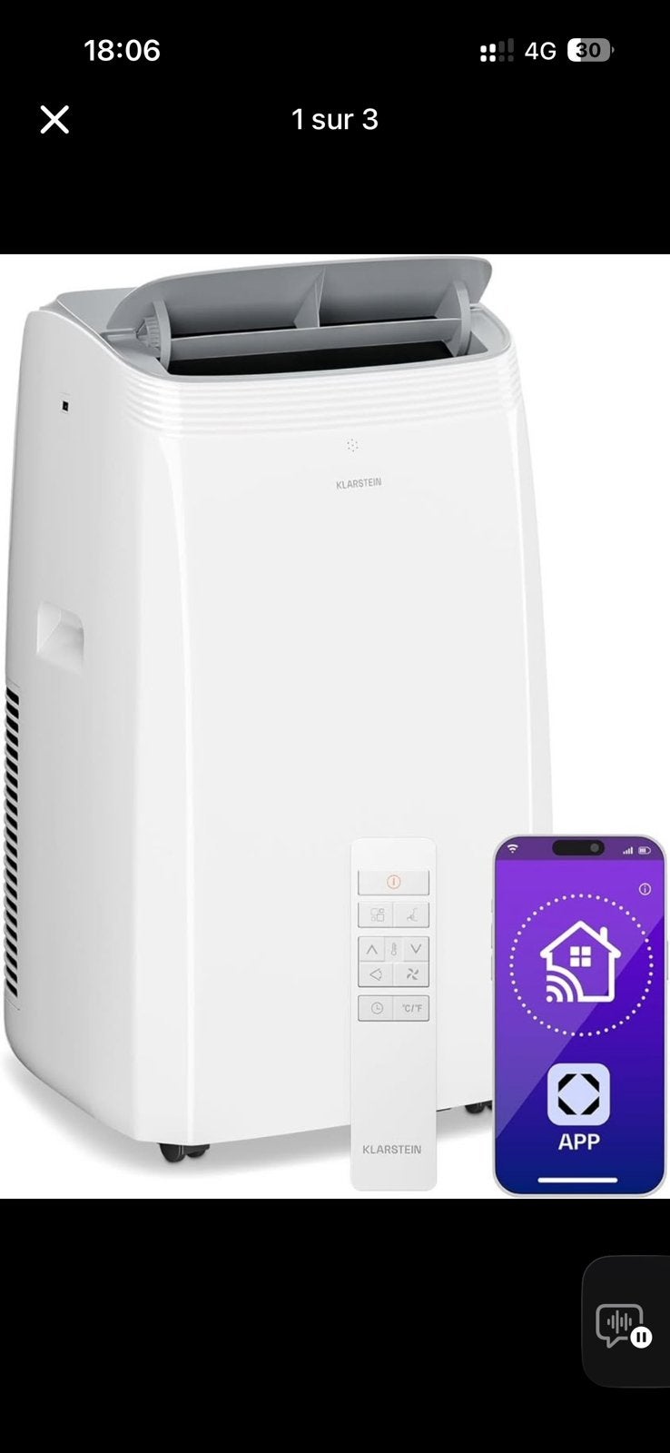 Climatiseur Mobile - 14,000 BTU Klarstein, Electroménager, Climatiseurs, Comme neuf, Enlèvement, Refroidissement et Déshumidification