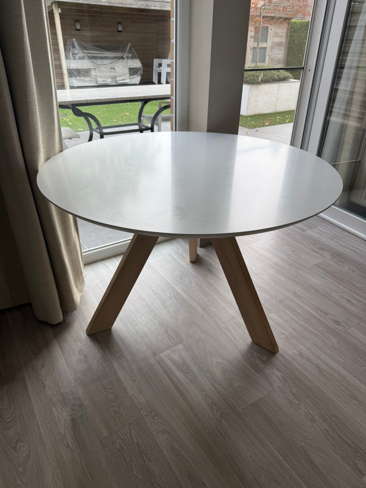 Ronde eettafel 120 cm, Huis en Inrichting, Ophalen, Rond, Moderne/ landelijk, Zo goed als nieuw
