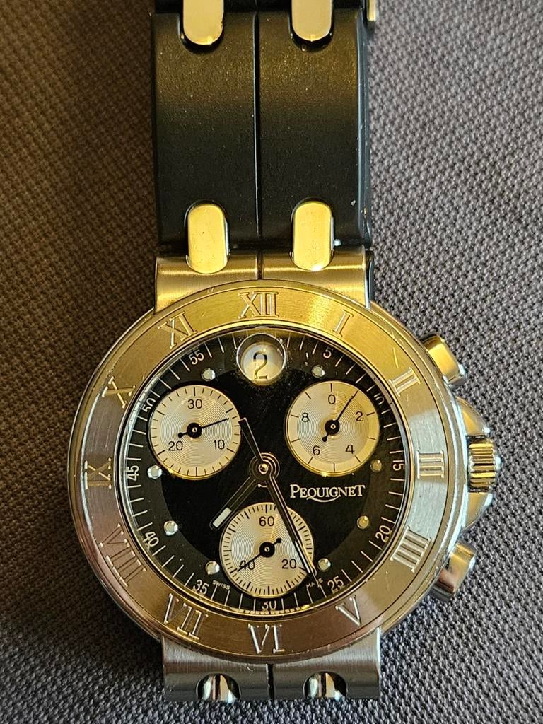 Pequignet Moorea Chronograph Quartz 40 mm comme neuf, Enlèvement ou Envoi, Acier, Acier