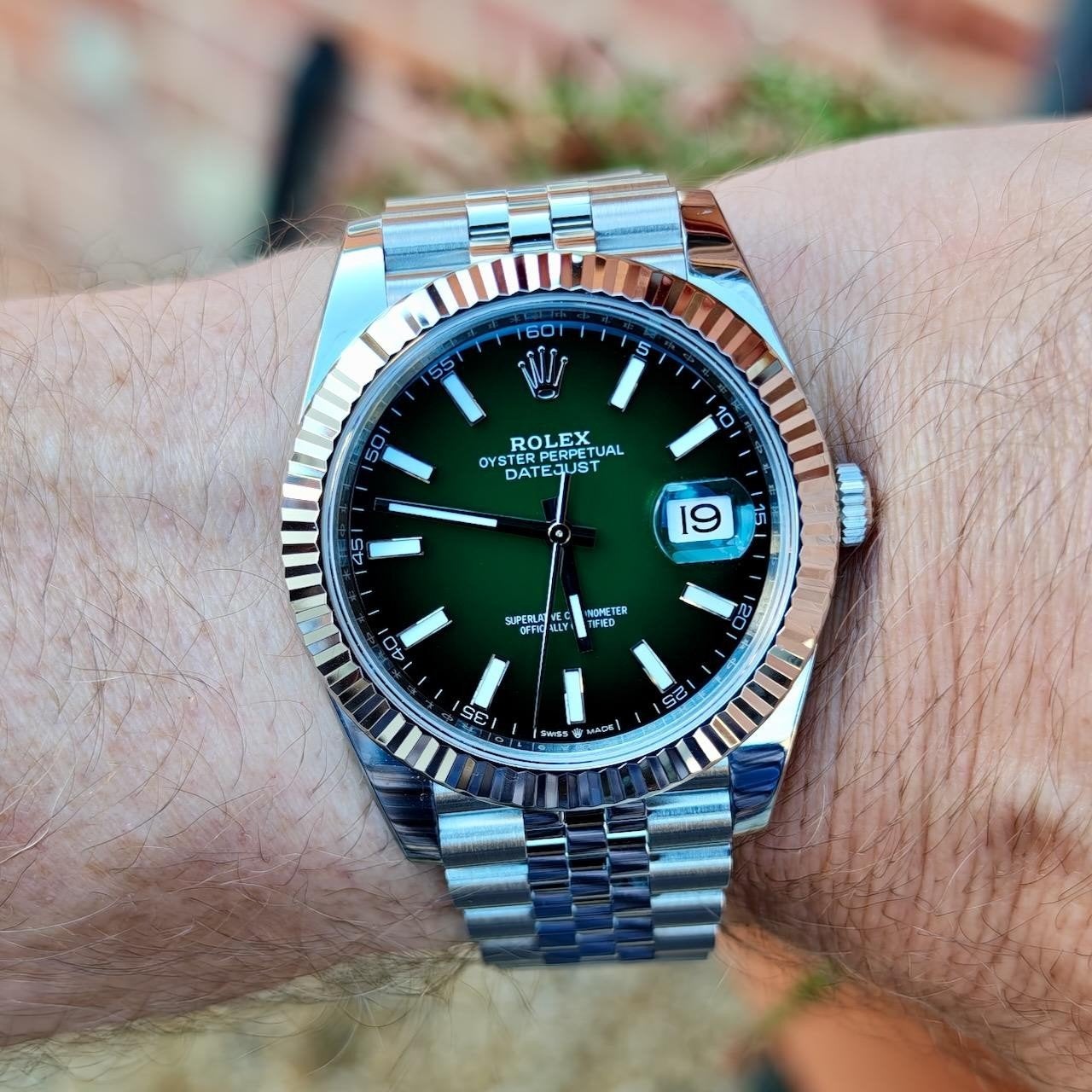 rolex green ombre datejust 41mm, Bijoux, Sacs & Beauté, Montres | Hommes, Enlèvement ou Envoi, Rolex