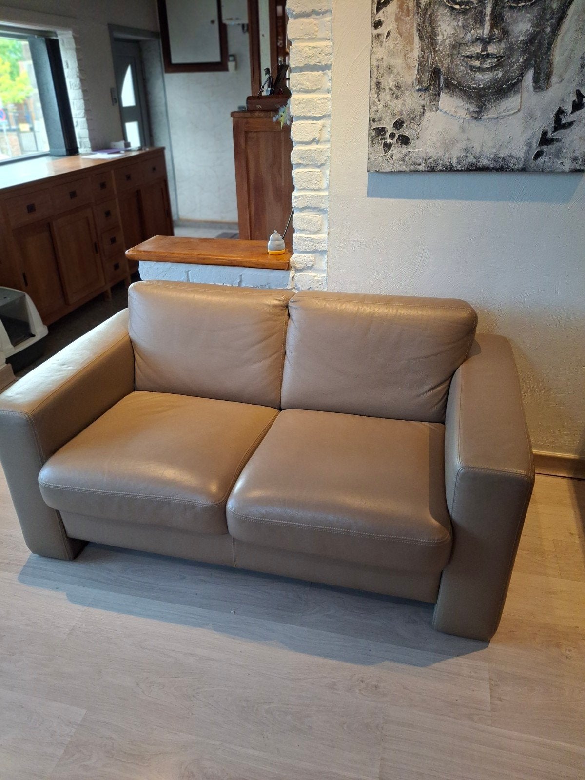 Salon cuir 2x2 places parfait état et très ferme, Enlèvement, Cuir