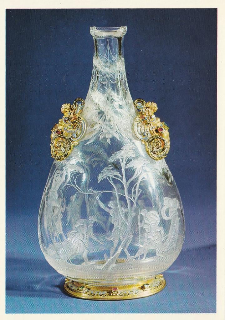 KUNSTWERK -  Fles - Bergkristal , goud en Edelstenen, Verzamelen, Verzenden, Ongelopen, Overige thema's