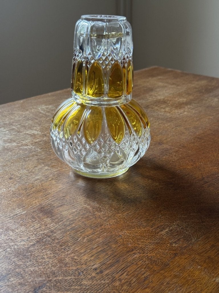 Val Saint Lambert Valambert nachtkaraf + glas, amber, Ophalen