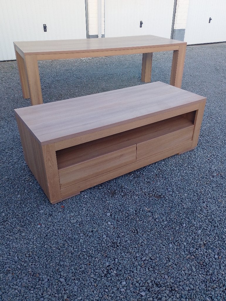 Tafel en tv kast, Ophalen, Gebruikt, 75 cm of meer, Minder dan 100 cm
