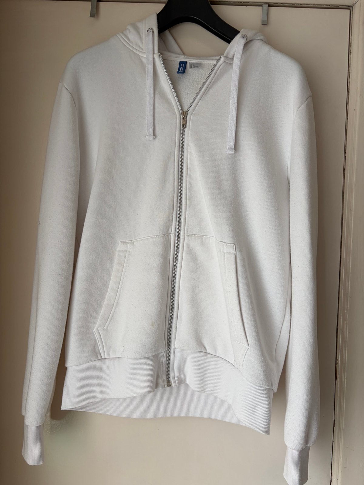 Sweat à capuche zippé blanc – Divided (H&M) – Taille M, Enlèvement ou Envoi, Comme neuf, Blanc