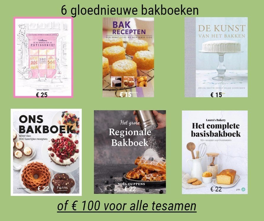 6 GLOEDNIEUWE BAKBOEKEN, Boeken, Ophalen of Verzenden, Nieuw, Taart, Gebak en Desserts