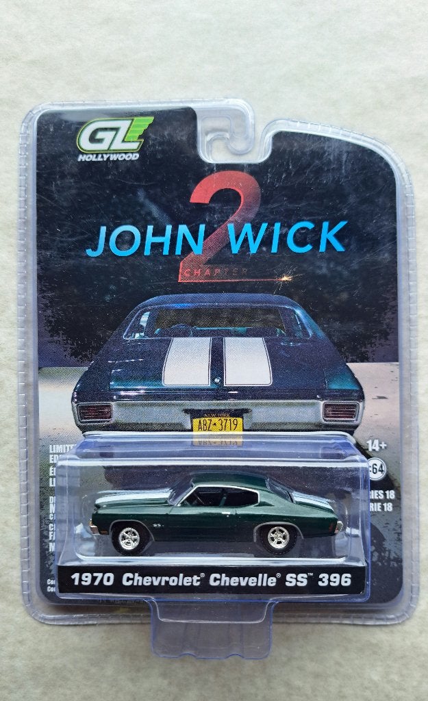 Chevrolet chevelle ss 396 John Wick 2, Neuf, Enlèvement ou Envoi, Voiture, Greenlight