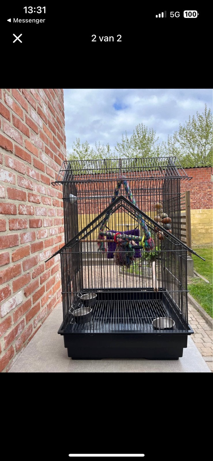 Vogelkooi met toebehoren, Dieren en Toebehoren, Ophalen, Gebruikt, Vogelkooi